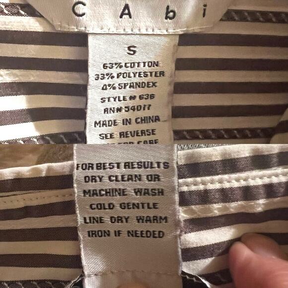 CAbi #636 Gray and White Pinstripe Button
Front Blouse Small - Picture 9 of 9